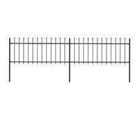 vidaXL Clôture de jardin avec dessus en forme de lance en acier 337 x 80 cm Noir 277603
