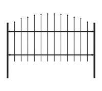 vidaXL Clôture de jardin avec dessus en lance Acier 1,7 m Noir