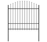 Vidaxl Clôture De Jardin Avec Dessus En Lance Acier 1,7 M Noir Noir