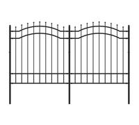 Vidaxl Clôture De Jardin Avec Sommet De Lance Noir 165 Cm