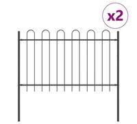 Vidaxl Clôture De Jardin Avec Sommet En Arc Gris, 3,4 X 0,8 M, En Acier