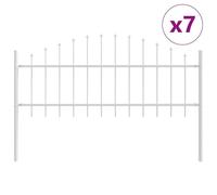 Clôture de jardin vidaXL avec un dessus en arc blanc de 11,9 x 0,75 m en acier