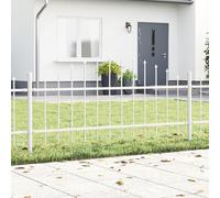 vidaXL Clôture de Jardin avec Un Sommet Arrondi Blanc 6,8x0,75 m en Acier