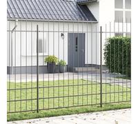 Clôture de jardin vidaXL avec un sommet en dos d'âne, Gris, 6,8x2 m, Acier