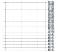 vidaXL Clôture de Jardin Barrière de Jardin Clôture de Grillage Protection pour Volaille Extérieur Ferme Acier Galvanisé 50x1,5 m Argenté