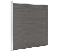 vidaXL Clôture de jardin Panneau WPC résistant à la pourriture et à la rouille 175x186 cm Gris