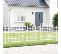 Vidaxl Clôture De Jardin Blanc 115 Cm Acier Peint Par Poudre