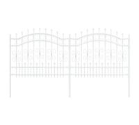 vidaXL Clôture de Jardin Blanc 140 cm Acier Peint par Poudre