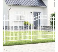 Vidaxl Clôture De Jardin Blanc 165 Cm Acier Peint Par Poudre