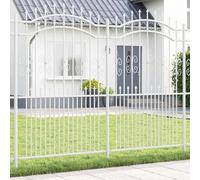 Vidaxl Clôture De Jardin Blanc 215 Cm Acier Peint Par Poudre