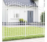 Vidaxl Clôture De Jardin Blanc 215 Cm Acier Peint Par Poudre