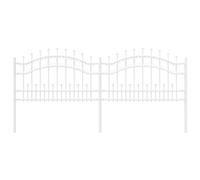 vidaXL Clôture de Jardin Blanc 240 x 115 cm Acier Peint par Poudre, Clôture extérieure Durable pour Jardin et terrasse, Design Moderne, résistante aux intempéries, Bordure protectrice