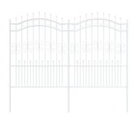vidaXL Clôture de Jardin Blanc 240 x 190 cm Acier Peint par Poudre, Clôture extérieure Durable pour Jardin et terrasse, Design Moderne, résistante aux intempéries, Bordure protectrice