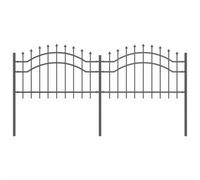 Vidaxl Clôture De Jardin Gris 115 Cm Acier Peint Par Poudre