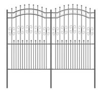 vidaXL Clôture de Jardin Gris 240 x 215 cm Acier Peint par Poudre, Clôture extérieure Durable pour Jardin et terrasse, Design Moderne, résistante aux intempéries, Bordure protectrice