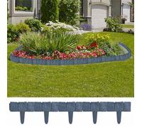 Clôture de jardin/pelouse Plastique Aspect de pierre 41 pcs 10m