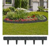 vidaXL Clôture de jardin/pelouse Plastique Aspect de pierre 41 pcs 10m