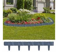 Clôture de jardin/pelouse Plastique Aspect de pierre 41 pcs 10m