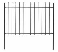 vidaXL Clôture de jardin Woerden – pointe en acier, noir, 181 x 120 cm