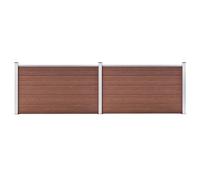 Ensemble de Panneau de Clôture WPC 699x105 cm Noir Barrière de Jardin vidaXL