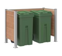 vidaXL Clôture pour poubelles - Marron - 161 x 85 x 115 cm - En aluminium et WPC - Pour jardin - Extensible - Résistant à la rouille et à la corrosion
