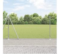 vidaXL Clôture en chaîne avec 13 poteaux à bride 1,2 x 25 m Acier galvanisé 3351305