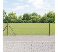 Vidaxl Clôture En Chaîne Avec 7 Poteaux Flanqués 0.6x10 M En Acier Galvanisé