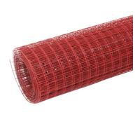 vidaXL Clôture en fil de fer acier avec revêtement PVC 25x1 m rouge