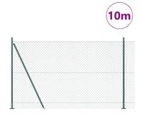 Vidaxl Clôture En Fil De Fer Avec 7 Poteaux Flanqués 1,4x10 M En Acier Galvanisé