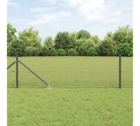 Vidaxl Clôture En Fil Soudé Avec 13 Piquets Métalliques Gris 0.6x100 M Acier Gris