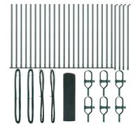 vidaXL Clôture en fil soudé avec 13 poteaux à flasque verts 0.5X50M acier durable solution de clôture extérieure pour jardins ensemble clôture moderne rouleau en métal périmétrique matériau synthétiq