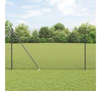 Vidaxl Clôture En Fil Soudé Avec 13 Poteaux À Piquet Gris 1,5x50 M En Acier Gris