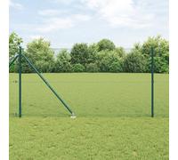 Vidaxl Clôture En Fil Soudé Avec 13 Poteaux À Piquets Verts 1.2x25 M En Acier Vert