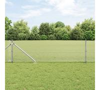 vidaXL Clôture en fil soudé avec 13 poteaux à pointes 0.8x25 m Acier galvanisé