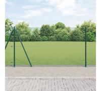 Vidaxl Clôture En Fil Soudé Avec 13 Poteaux En Métal Vert 1,2 X 25 M