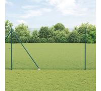 Vidaxl Clôture En Fil Soudé Avec 13 Poteaux En Pointe Verte 1.5x25 M En Acier Vert