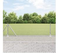 vidaXL Clôture en fil soudé avec 13 poteaux flangés 0,4x25 m en acier galvanisé 3352300