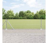 Vidaxl Clôture En Fil Soudé Avec 13 Poteaux Flangés 0.6x25 M Acier Galvanisé