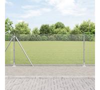 Vidaxl Clôture En Fil Soudé Avec 13 Poteaux Flangés 0.8x25 M En Acier Galvanisé