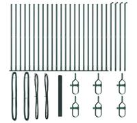 vidaXL Clôture en Fil Soudé avec 13 Poteaux Flangés Vert 1,4X50 m en Acier Durable pour Sécuriser Jardin et Propriété Panneaux Contemporains