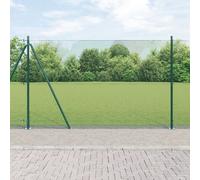 Vidaxl Clôture En Fil Soudé Avec 13 Poteaux Flanqués Vert 1.6x25 M Acier Vert