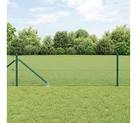 Clôture en fil soudé avec 13 poteaux piquets verts 0,6x100 m en acier 3352137