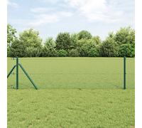 Vidaxl Clôture En Fil Soudé Avec 13 Poteaux, Verte, 0.4x100 M, Acier Vert