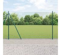 Vidaxl Clôture En Fil Soudé Avec 13 Poteaux Verts À Rebord 1,5x25 M En Acier