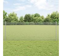 Vidaxl Clôture En Fil Soudé Avec 22 Poteaux En U Argent 0.8x50 M Acier Argenté
