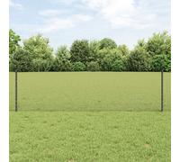 Vidaxl Clôture En Fil Soudé Avec 22 Poteaux En U Gris 0.6x50 M Acier Gris