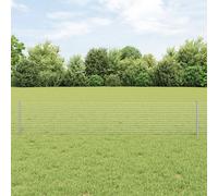 Vidaxl Clôture En Fil Soudé Avec 22 Poteaux U Argent 0.4x50 M Acier Argenté