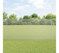 Vidaxl Clôture En Fil Soudé Avec 44 Pieux U Argent 1,5x50 M Acier Argenté