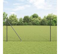Vidaxl Clôture En Fil Soudé Avec 7 Piquets Grise 1.5x10 M Acier
