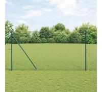 Vidaxl Clôture En Fil Soudé Avec 7 Piquets Verts 1.4x10 M En Acier Vert